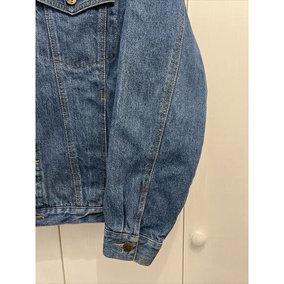 VTG 90s/Y2K BIG DOGS Jean Jacket Sz L Grunge/Trucker Denim FUN & ATTITUDE - Picture 5 of 10